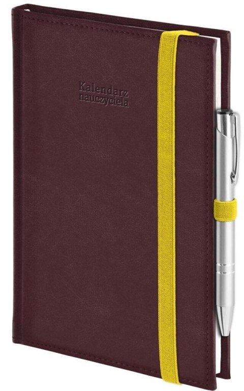 Wokół Nas Kalendarz nauczyciela książkowy (terminarz) Nebraska z gumką czekoladowy A5 143mm x 204mm Wokół Nas (A5TN070B)