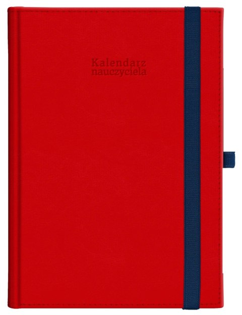 Wokół Nas Kalendarz nauczyciela książkowy (terminarz) Nebraska z gumką czerwony A5 143mm x 204mm Wokół Nas (A5TN070B)