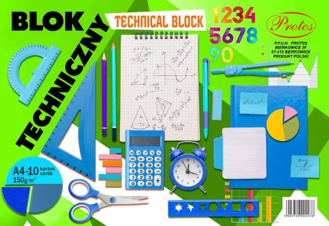 Protos Blok techniczny A4 biały 10k Protos