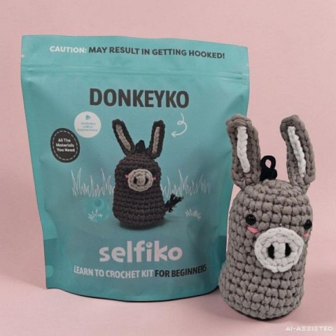 Selfiko Zestaw kreatywny do szydełkowania osiołek Donkeyko Selfiko