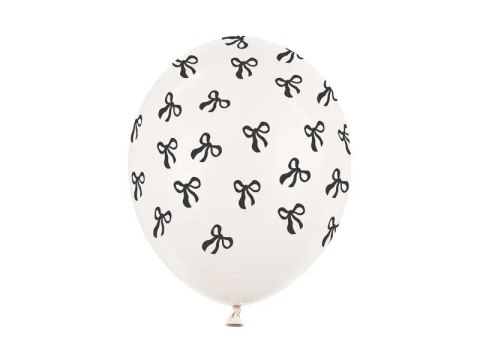 Partydeco Balon gumowy Kokardki biała 300mm Partydeco (SB14P-343-008Z)