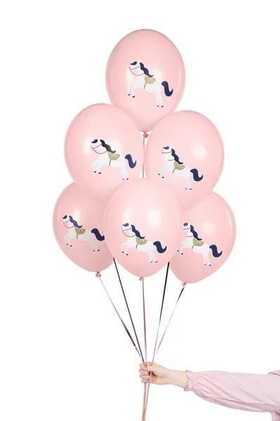 Partydeco Balon gumowy Konik, Pastel Pale różowy 300mm Partydeco (SB14P-316-081J)