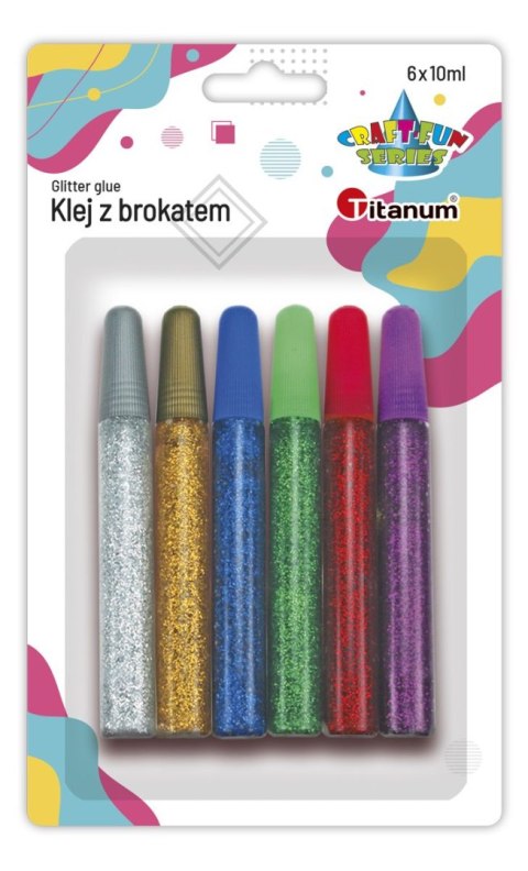 Titanum Klej w płynie Craft-Fun Series z brokatem 6 kolorów 10ml Titanum
