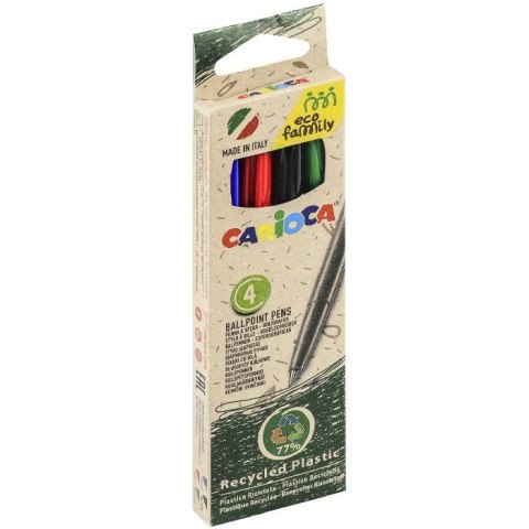 Carioca Długopis 4 kol. EcoFamily wkład mix 1,0mm Carioca (160-2316)