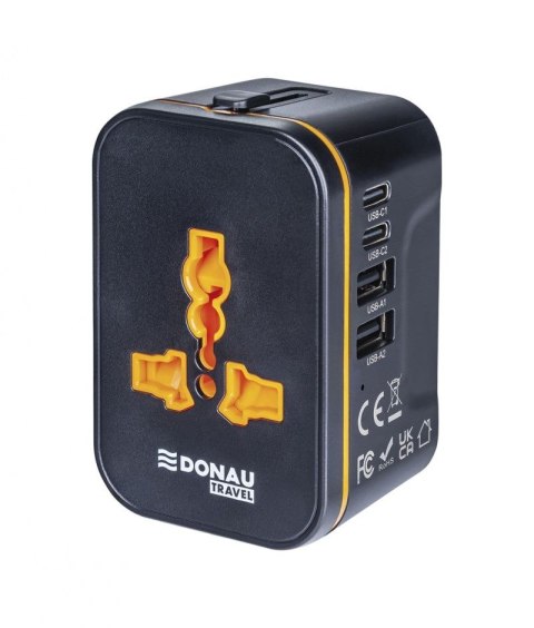 Donau Adapter podróżny DONAU TRAVEL 205, czarny (13741831-05)