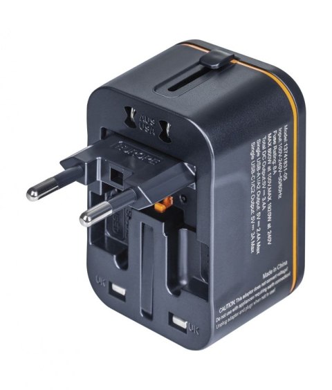 Donau Adapter podróżny DONAU TRAVEL 205, czarny (13741831-05)