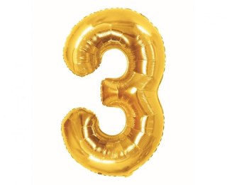 Godan Balon foliowy Cyfra 3, Royal gold, 85 cm Godan (BC-HRG3)