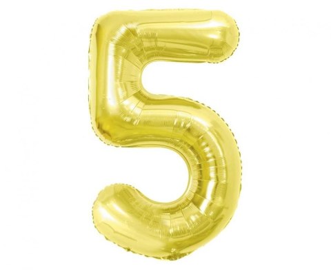 Godan Balon foliowy Cyfra 5, Light gold, 85 cm Godan (BC-HLG5)
