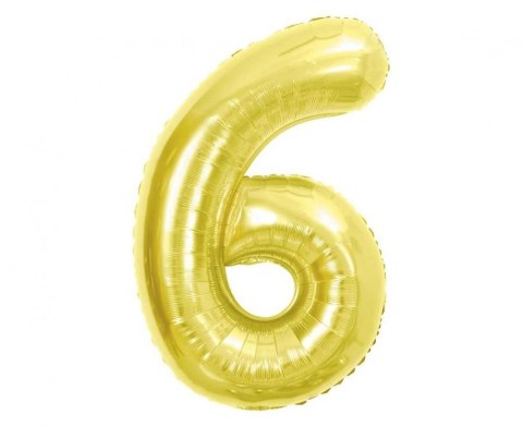 Godan Balon foliowy Cyfra 6, Light gold, 85 cm 85cal Godan (BC-HLG6)
