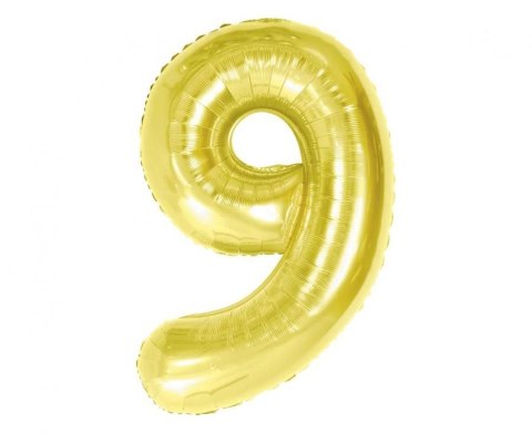 Godan Balon foliowy Cyfra 9, Light gold, 85 cm Godan (BC-HLG9)