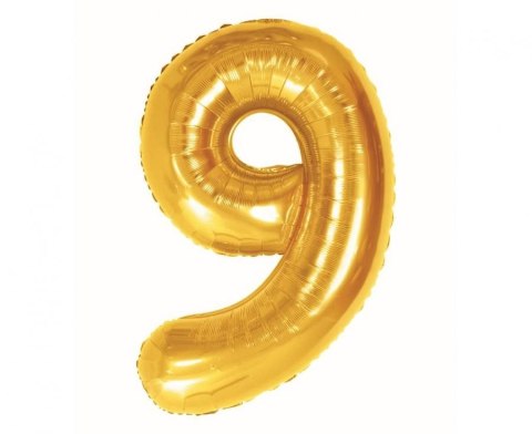 Godan Balon foliowy Cyfra 9, Royal gold, 85 cm Godan (BC-HRG9)