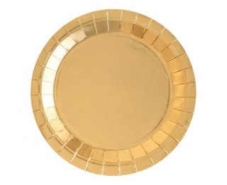 Godan Talerz jednorazowy Złoty papier śr. 230mm 8 szt Godan (PF-TZ23)
