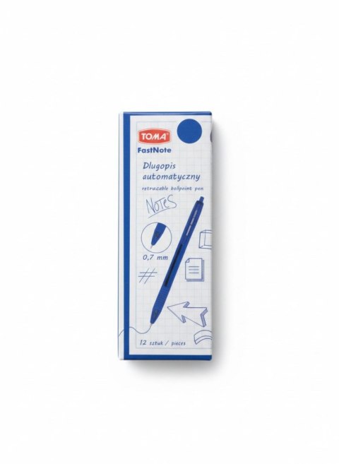 Toma Długopis 1mm wkład niebieski 1,0mm Toma (TO - 030 1 2)