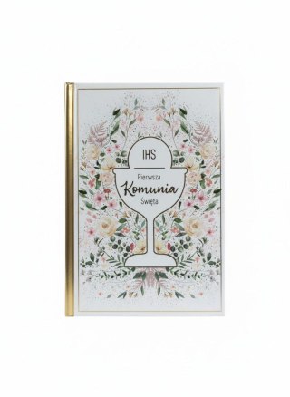 Henry Książeczka pamiątkowa z komunii Komunia A5 kielich w kwiatach Henry (9788368335194)