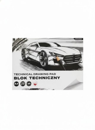 Starpak Blok techniczny A4 biały 170g 10k Starpak (587751)