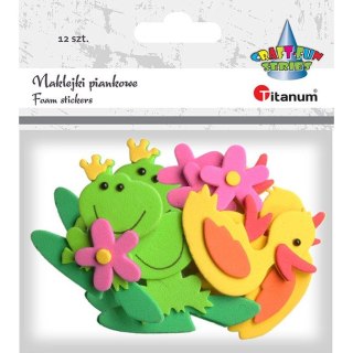 Titanum Naklejka (nalepka) Craft-Fun Series pianka - kaczki, żaby, kwiatki Titanum (EB650F)