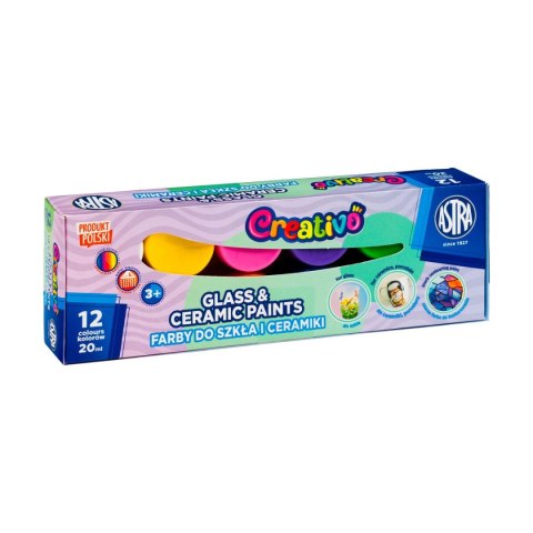 Astra Fun Farba do malowania na szkle kolor: mix 20ml 12 kolor. Astra Fun (301124007)