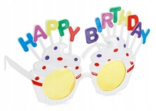 Partydeco Okulary Okulary Babeczka Happy Birthday, 18.5x11.5 cm Partydeco (okr35)