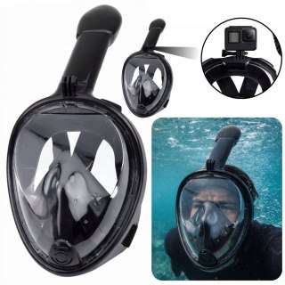 Best Way Maska pływacka DO SNORKELINGU PEŁNOTWARZOWA 180 STOPNI CZARNA Best Way (30666)